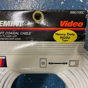 New Gemini 100ft. RG6U Coaxial Cable Heavy Duty Digital Video Cable HD CCTV